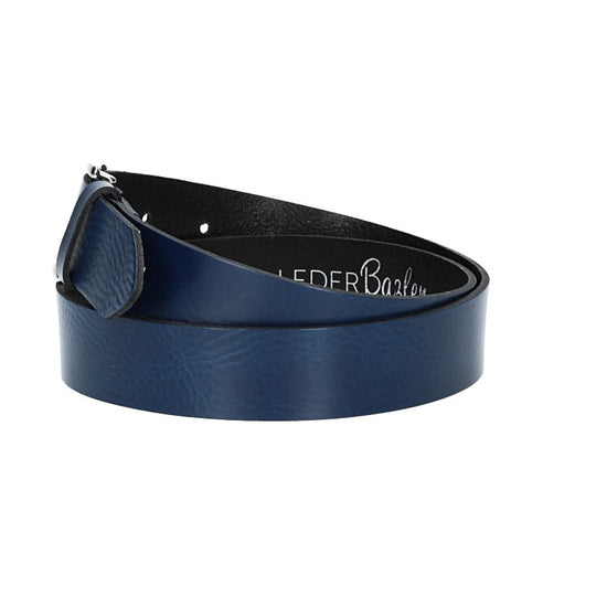 Ledergürtel 30mm in Blau | Marine mit Dornschließe in Silber - leder-accessoires.com