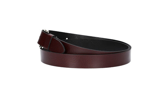 Damengürtel 25mm in Braun mit Dornschließe in Lightgold - leder-accessoires.com