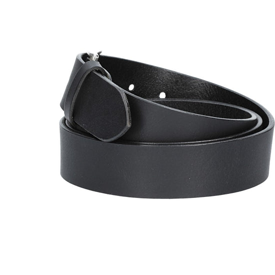 Ledergürtel Überlänge Schwarz 40mm mit glänzender Schließe in Silber - leder-accessoires.com