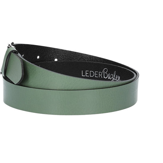 Ledergürtel 30mm in Grün mit Dornschließe in Silber - leder-accessoires.com