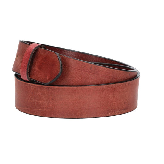 Lederriemen | Gürtelrohling Matt 40mm in Rot mit Schlaufe und Kapplochteil - leder-accessoires.com