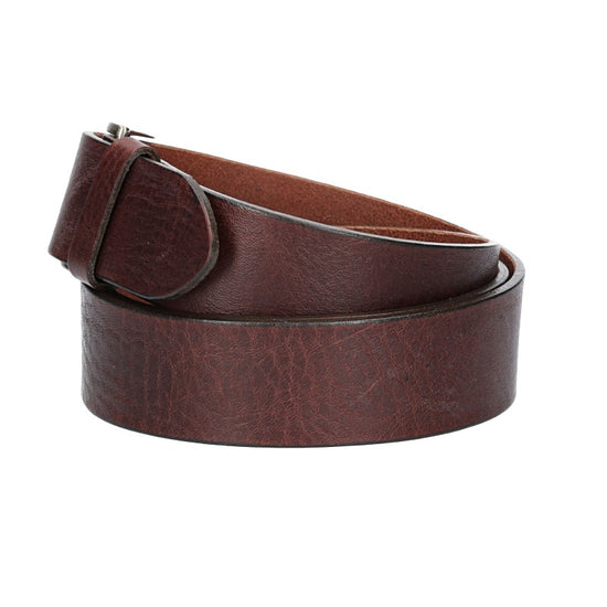 Ledergürtel Überlänge Braun 40mm mit glänzender Schließe in Silber - leder-accessoires.com