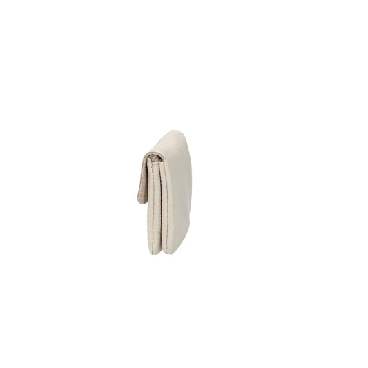 Minibörse in Beige aus Leder