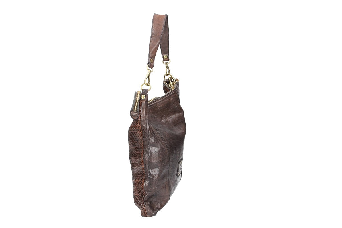 Shopper Flecht in Braun aus Leder