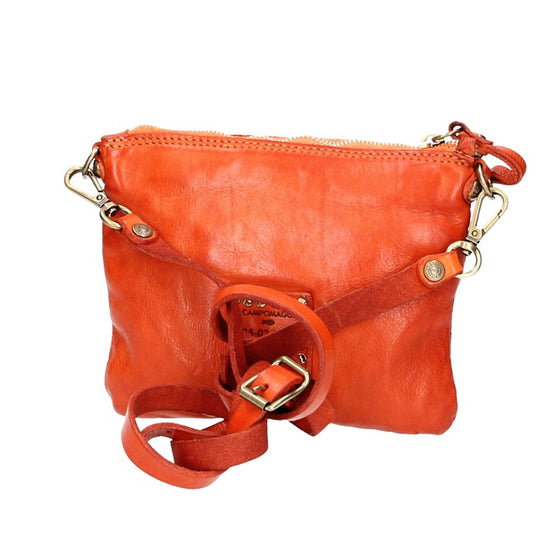Campomaggi Schultertasche|Crossbody Bag in Orange mit Flechtmuster aus Leder - leder-accessoires.com