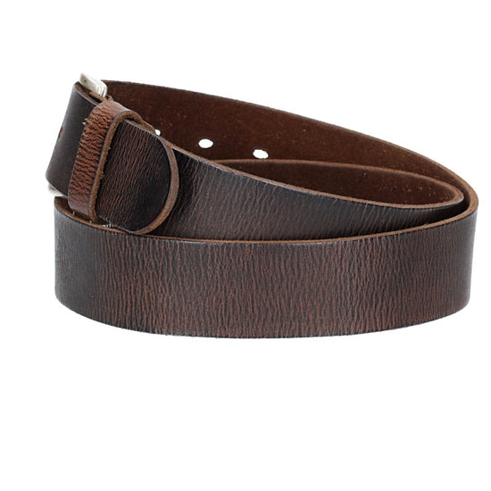 Ledergürtel Braun 40mm mit Dornschließe in Silber - leder-accessoires.com