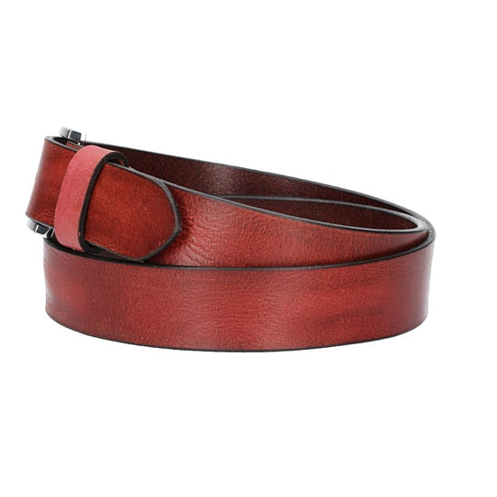 Ledergürtel Rot 35mm mit Dornschließe in Silber - leder-accessoires.com