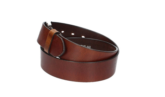 Ledergürtel Light Brown 40mm mit Dornschließe in Silber