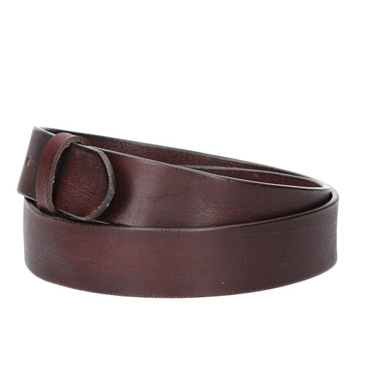 Lederriemen | Gürtelrohling Glanz 35mm in Rot | Bordeaux mit Schlaufe und Kapplochteil - leder-accessoires.com