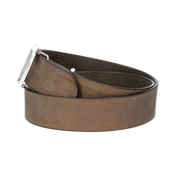 Ledergürtel in Grau 40mm mit Schmuckschließe Koppel - leder-accessoires.com