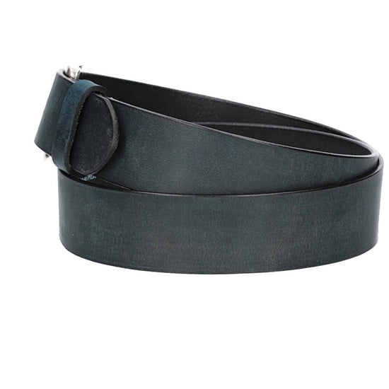 Ledergürtel Blau|Marine 40mm mit Dornschließe in Silber - leder-accessoires.com