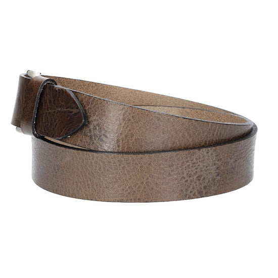 Hochwertiger Ledergürtel 35mm in Grau mit rustikaler Schließe in Silber - leder-accessoires.com