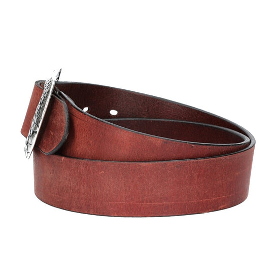 Ledergürtel Rot 40mm mit Blumenschließe - leder-accessoires.com