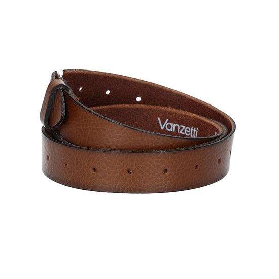 Ledergürtel Überlänge Cognac 35mm mit Schließe in Silber - leder-accessoires.com