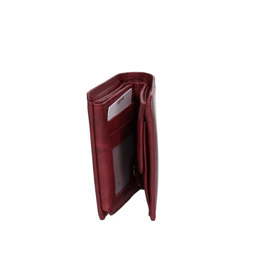 Geldbörse Querformat mit Riegel in Beere|Bordeaux aus Leder - leder-accessoires.com