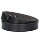 Ledergürtel Überlänge Schwarz 35mm abgenäht mit glänzender Schließe