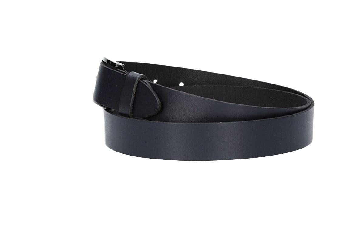 Herren-|Anzugsgürtel 30mm in Marine|Dunkelblau mit Dornschließe in Silber