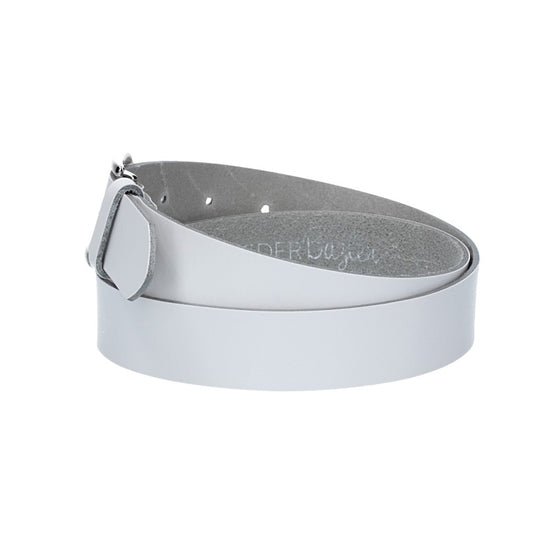 Ledergürtel 30mm in Weiß mit Dornschließe in Silber - leder-accessoires.com