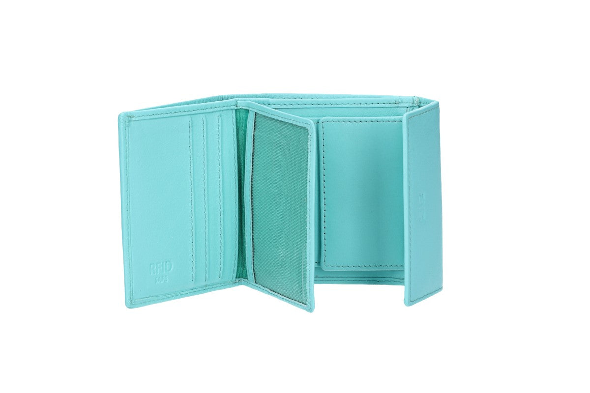 Geldbörse in Türkis aus Leder - leder-accessoires.com