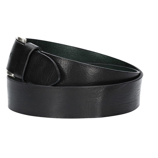 Jeansgürtel 40mm in Dunkelgrün mit Airbrushkante und Dornschließe Altsilber - leder-accessoires.com