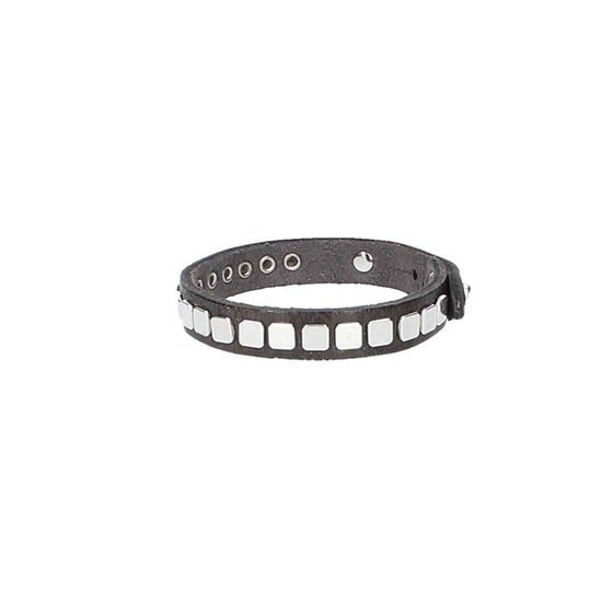 Armband Braun mit Nieten aus Leder - leder-accessoires.com