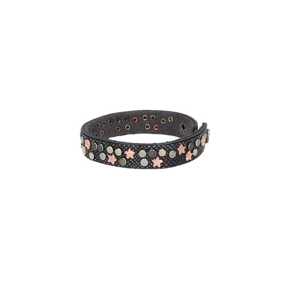 Armband Blau|Metallic mit Nieten aus Leder - leder-accessoires.com