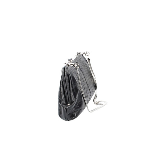 Clutch mit Clipverschluss in Schwarz|Kroko aus Leder - leder-accessoires.com