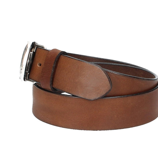 Ledergürtel Cognac 40mm mit Koppelschließe in Used Optik - leder-accessoires.com