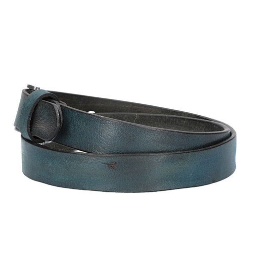 Ledergürtel 30mm in Blau|Marine mit Schließe in Silber - leder-accessoires.com