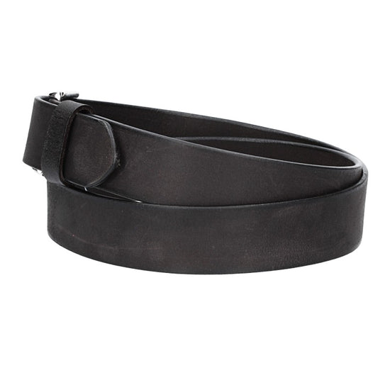 Ledergürtel Schwarz 35mm mit Dornschließe in Silber - leder-accessoires.com