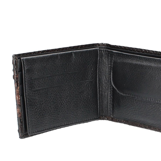 Börse Querformat in Braun aus echtem Schlangenleder - leder-accessoires.com