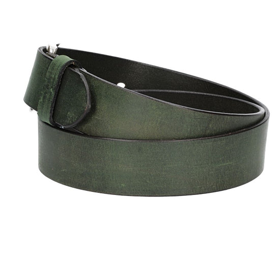 Ledergürtel Grün 40mm mit Dornschließe in Silber - leder-accessoires.com