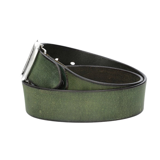 Ledergürtel in Grün 40mm mit Schmuckschließe Koppel - leder-accessoires.com