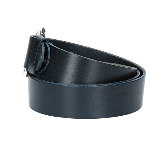 Ledergürtel Überlänge Blau|Marine 40mm mit Schließe in Silber - leder-accessoires.com