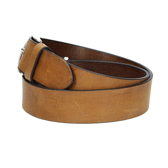 Ledergürtel Gelb|Ocker 40mm mit Dornschließe in Silber - leder-accessoires.com