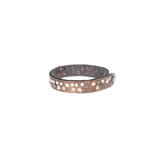 Armband  Bunt|Metallic mit  Sternen aus Leder - leder-accessoires.com