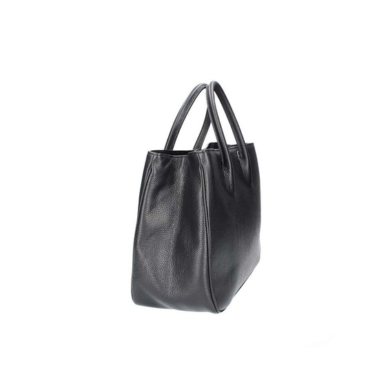 Kurzgrifftasche in Schwarz aus Leder - leder-accessoires.com