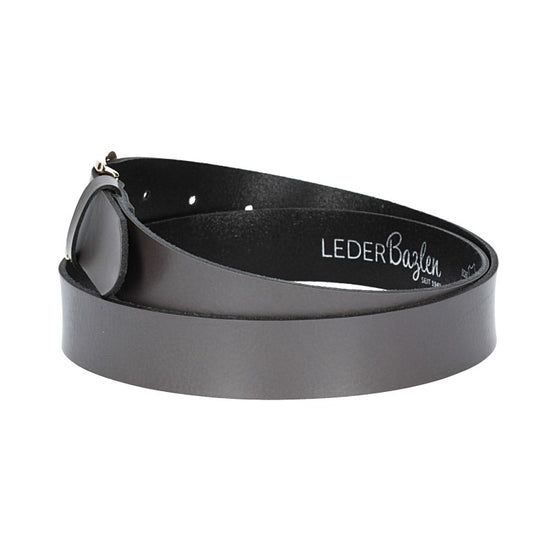 Ledergürtel 30mm in Grau mit Dornschließe in Light Gold - leder-accessoires.com
