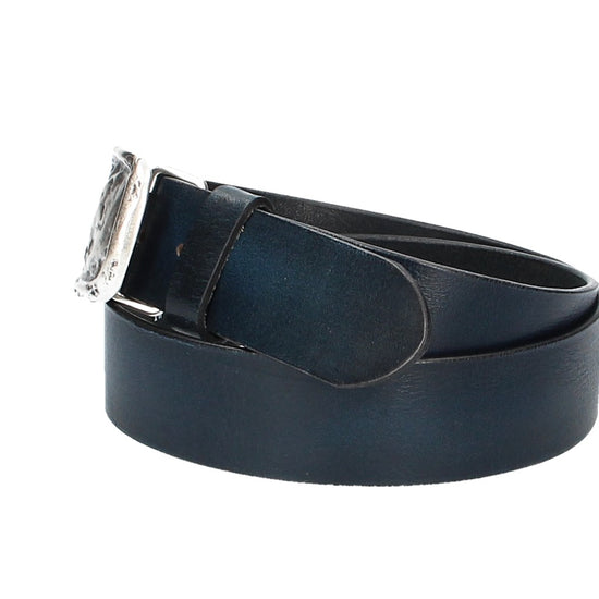Ledergürtel Blau|Marine 40mm mit Koppelschließe in Used Optik - leder-accessoires.com