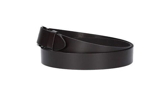 Herren-|Anzugsgürtel 30mm in Mocca|Dunkelbraun mit Dornschließe in Silber - leder-accessoires.com