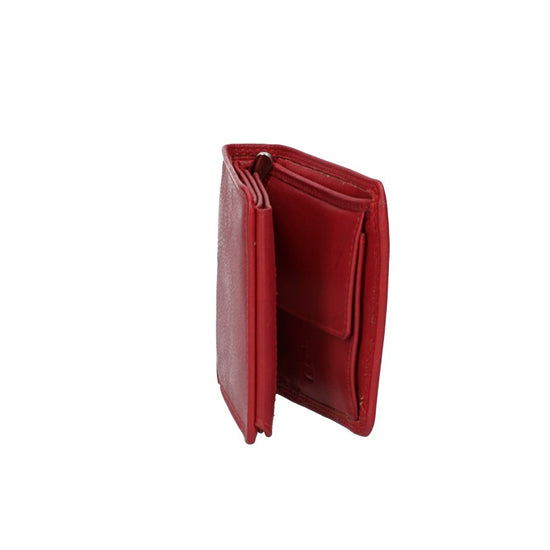 Geldbörse Querformat mit Riegel in Rot aus Leder - leder-accessoires.com