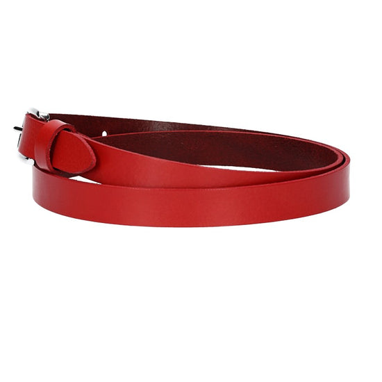 Damen-|Taillengürtel 20mm in Rot mit Dornschließe in Glanz - leder-accessoires.com