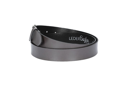 Ledergürtel 30mm in Grau mit Dornschließe in Silber - leder-accessoires.com