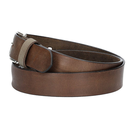 Ledergürtel Grau 35mm mit Dornschließe in Silber - leder-accessoires.com