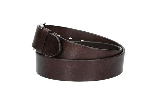 Ledergürtel Braun 40mm mit Dornschließe in Silber - leder-accessoires.com
