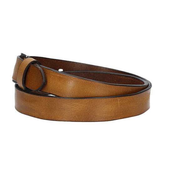 Ledergürtel 30mm in Ocker | Senfgelb mit Schließe in Silber - leder-accessoires.com