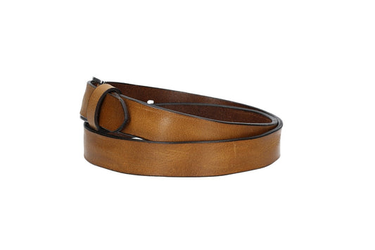 Ledergürtel 30mm in Ocker | Senfgelb mit Schließe in Silber - leder-accessoires.com