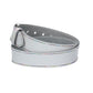 Ledergürtel Kids 25mm in Weiss mit Multicolornaht und Dornschließe in Silber
