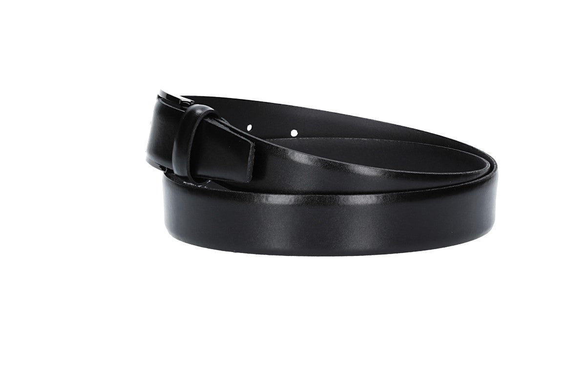 Herren-|Anzugsgürtel 30mm in Schwarz mit Dornschließe im Bicoloreffekt