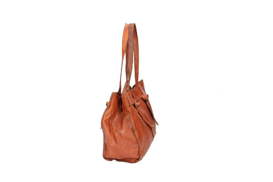 Schultertasche in Cognac aus Leder